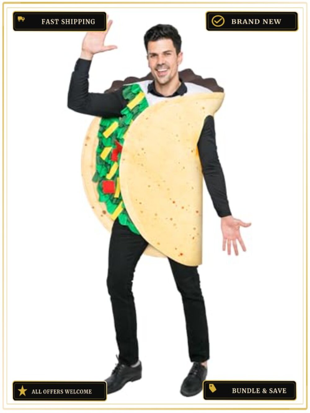 Unisex Taco Costume Pullover Tunic Halloween Dress Up Cosplay Party